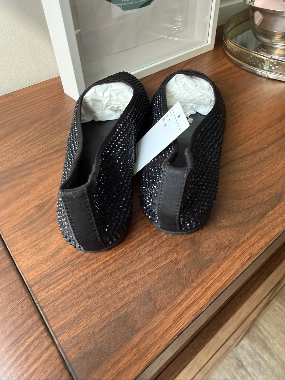 H&M crystal square toe flats - NWT! 38